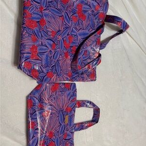 Consuela Purple and Red Floral Tote Bag